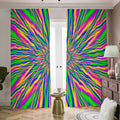Vibrant Psychedelic Optical Illusion Dimout Pencil Pleat Curtains