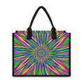 Vibrant Psychedelic Optical Illusion Canvas Tote Bag