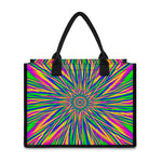 Vibrant Psychedelic Optical Illusion Canvas Tote Bag