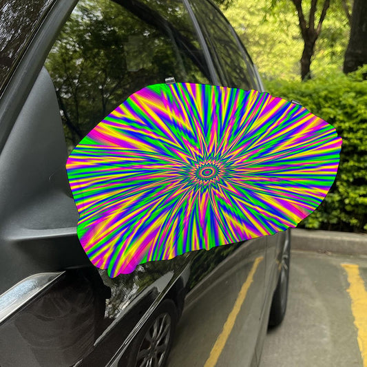 Vibrant Psychedelic Optical Illusion Car Side Mirror Covers