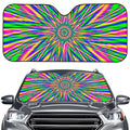Vibrant Psychedelic Optical Illusion Car Windshield Sun Shade