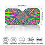 Vibrant Psychedelic Optical Illusion Car Windshield Sun Shade