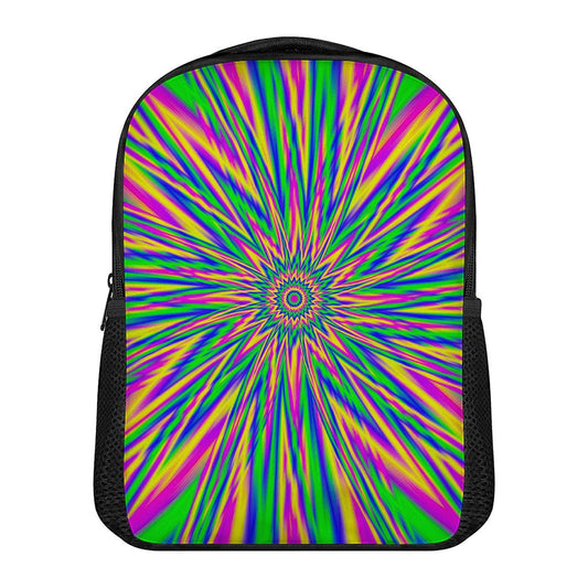 Vibrant Psychedelic Optical Illusion Casual Backpack