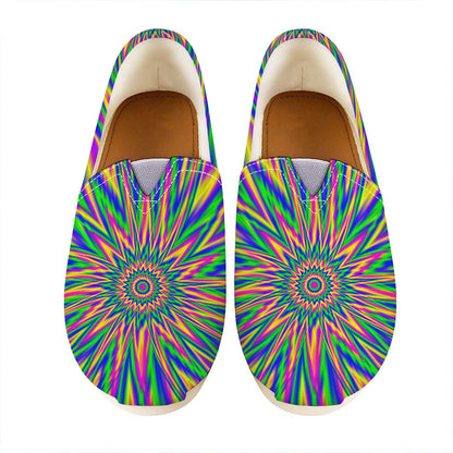 Vibrant Psychedelic Optical Illusion Casual Shoes