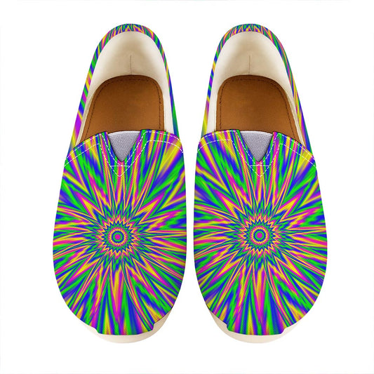 Vibrant Psychedelic Optical Illusion Casual Shoes