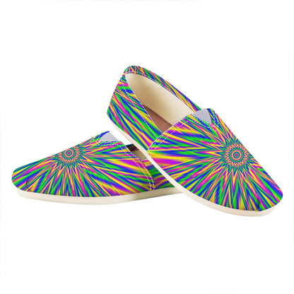 Vibrant Psychedelic Optical Illusion Casual Shoes
