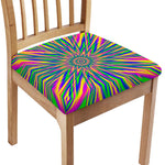 Vibrant Psychedelic Optical Illusion Chair Cushion Cover