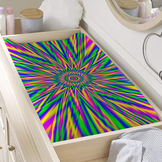 Vibrant Psychedelic Optical Illusion Changing Pad Cover