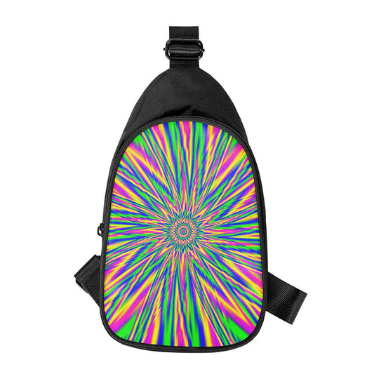 Vibrant Psychedelic Optical Illusion Chest Bag