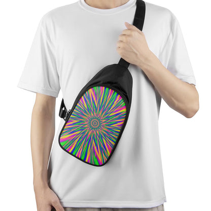 Vibrant Psychedelic Optical Illusion Chest Bag