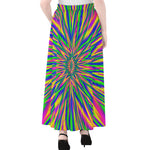Vibrant Psychedelic Optical Illusion Chiffon Maxi Skirt