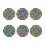 Vibrant Psychedelic Optical Illusion Coaster Set