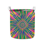 Vibrant Psychedelic Optical Illusion Collapsible Laundry Basket