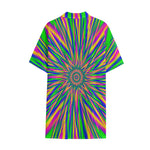 Vibrant Psychedelic Optical Illusion Cotton Hawaiian Shirt