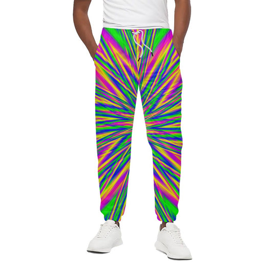 Vibrant Psychedelic Optical Illusion Cotton Pants