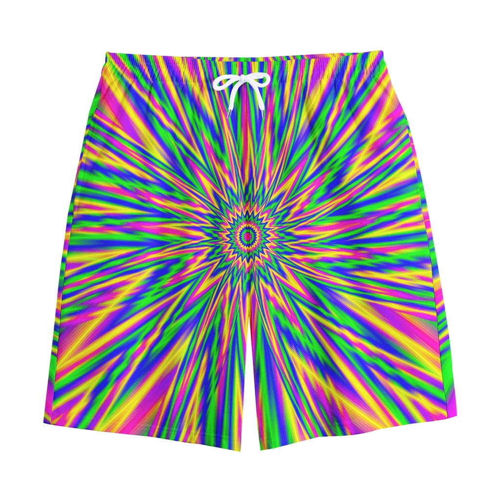Vibrant Psychedelic Optical Illusion Cotton Shorts