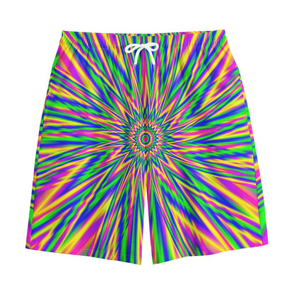 Vibrant Psychedelic Optical Illusion Cotton Shorts