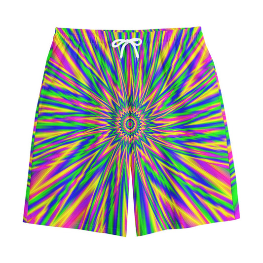 Vibrant Psychedelic Optical Illusion Cotton Shorts