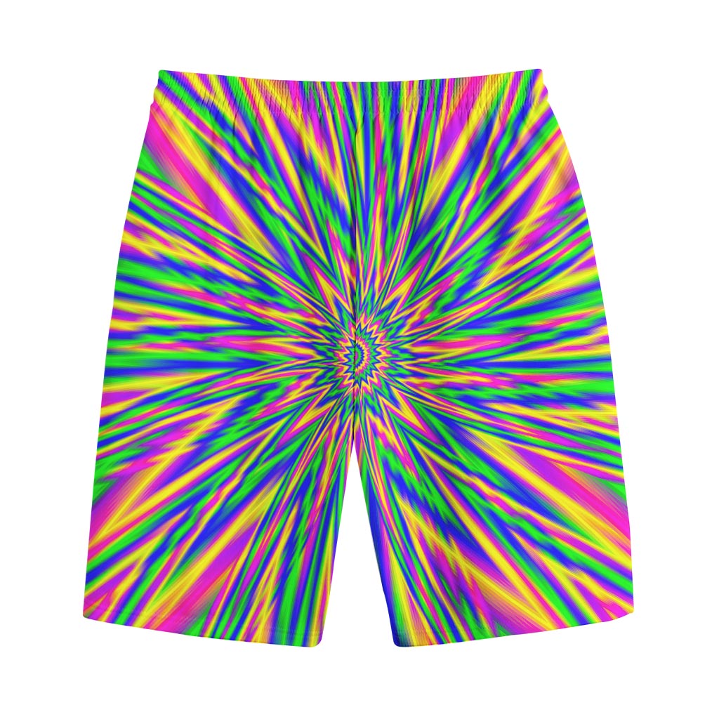 Vibrant Psychedelic Optical Illusion Cotton Shorts