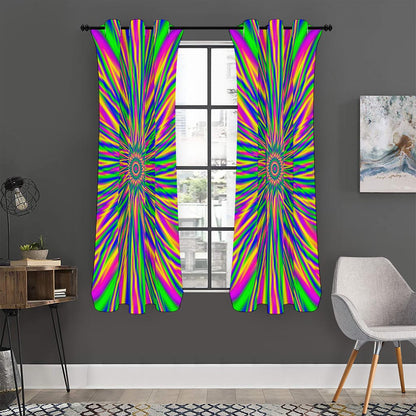 Vibrant Psychedelic Optical Illusion Curtain