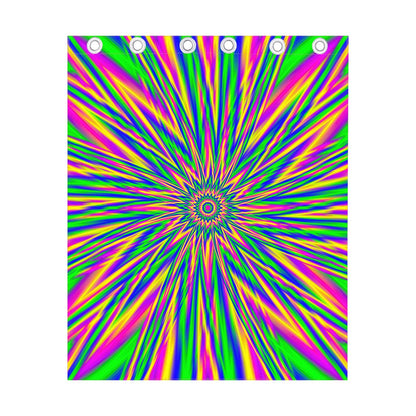 Vibrant Psychedelic Optical Illusion Curtain
