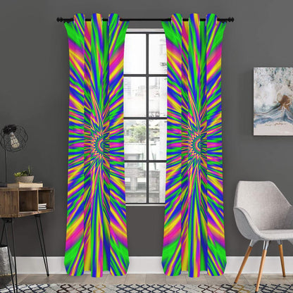 Vibrant Psychedelic Optical Illusion Curtain