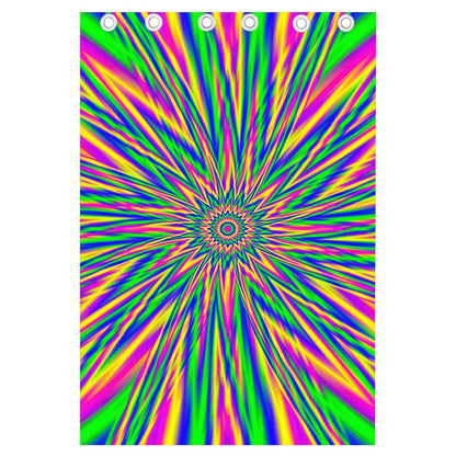 Vibrant Psychedelic Optical Illusion Curtain