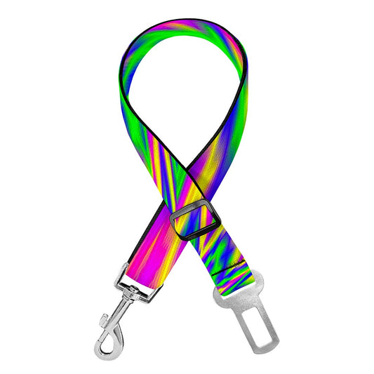 Vibrant Psychedelic Optical Illusion Dog Seat Belt