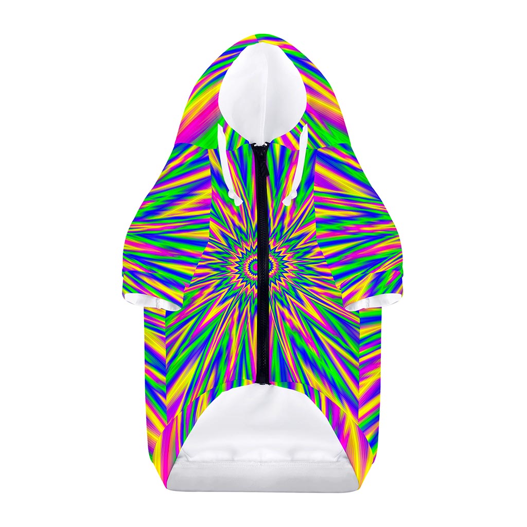 Vibrant Psychedelic Optical Illusion Dog Zip Up Hoodie