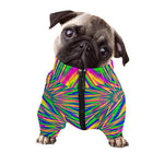 Vibrant Psychedelic Optical Illusion Dog Zip Up Jacket