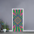 Vibrant Psychedelic Optical Illusion Door Sticker