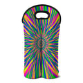 Vibrant Psychedelic Optical Illusion Double Neoprene Wine Tote