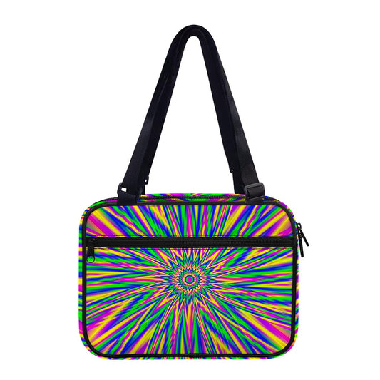 Vibrant Psychedelic Optical Illusion Double Strap Bible Bag