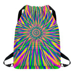 Vibrant Psychedelic Optical Illusion Drawstring Backpack