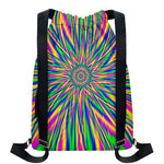 Vibrant Psychedelic Optical Illusion Drawstring Backpack