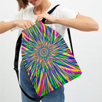 Vibrant Psychedelic Optical Illusion Drawstring Backpack
