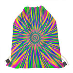 Vibrant Psychedelic Optical Illusion Drawstring Bag