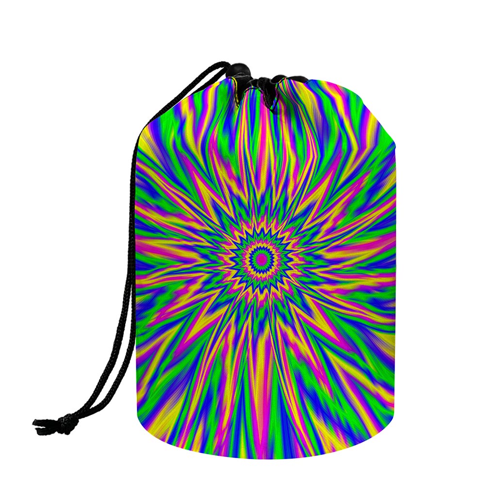 Vibrant Psychedelic Optical Illusion Drawstring Makeup Bag
