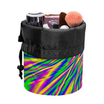 Vibrant Psychedelic Optical Illusion Drawstring Makeup Bag