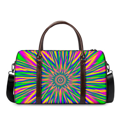 Vibrant Psychedelic Optical Illusion Duffle Bag