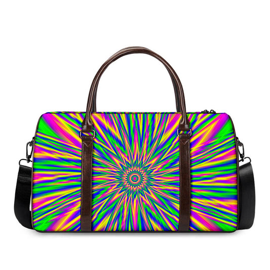 Vibrant Psychedelic Optical Illusion Duffle Bag