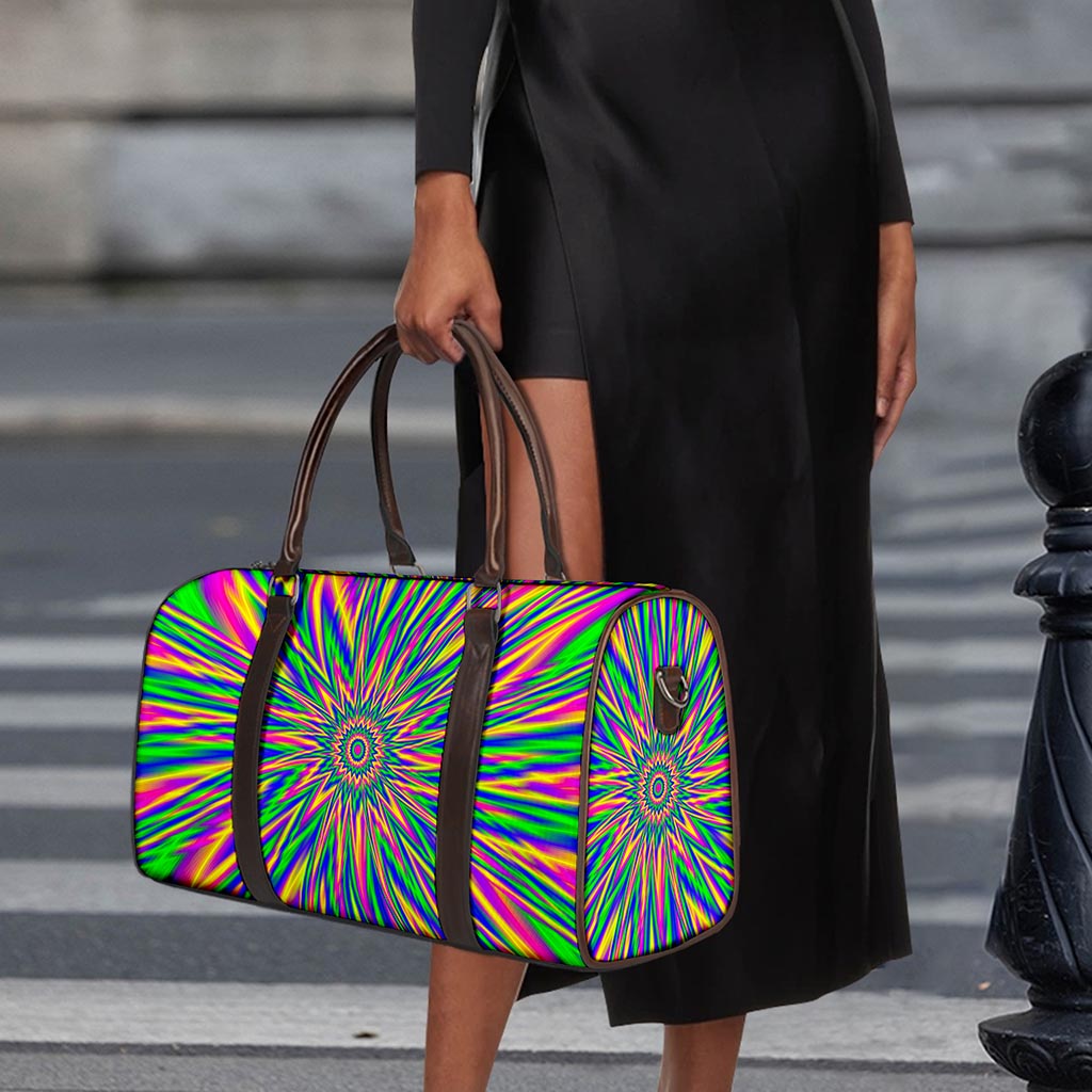Vibrant Psychedelic Optical Illusion Duffle Bag