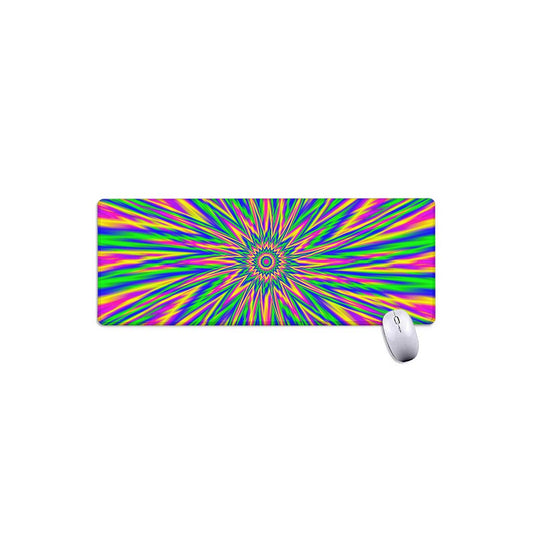 Vibrant Psychedelic Optical Illusion Extended Mouse Pad
