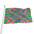 Vibrant Psychedelic Optical Illusion Flag