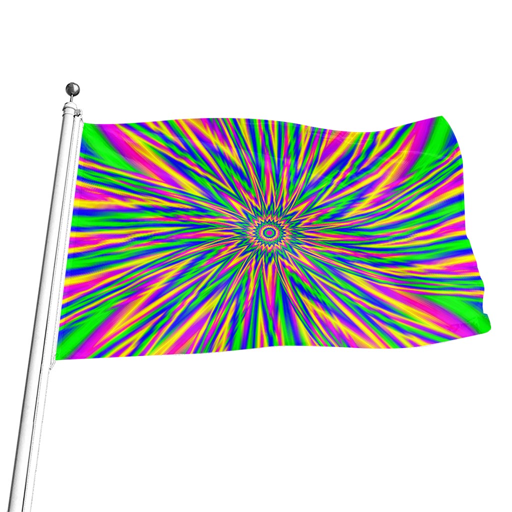 Vibrant Psychedelic Optical Illusion Flag