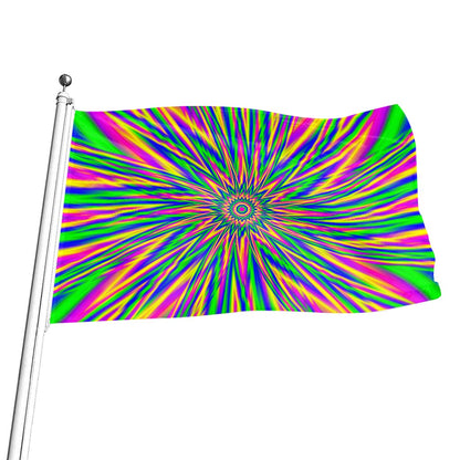 Vibrant Psychedelic Optical Illusion Flag