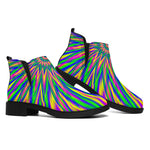Vibrant Psychedelic Optical Illusion Flat Ankle Boots