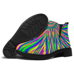 Vibrant Psychedelic Optical Illusion Flat Ankle Boots