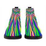 Vibrant Psychedelic Optical Illusion Flat Ankle Boots