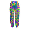Vibrant Psychedelic Optical Illusion Fleece Lined Knit Pants